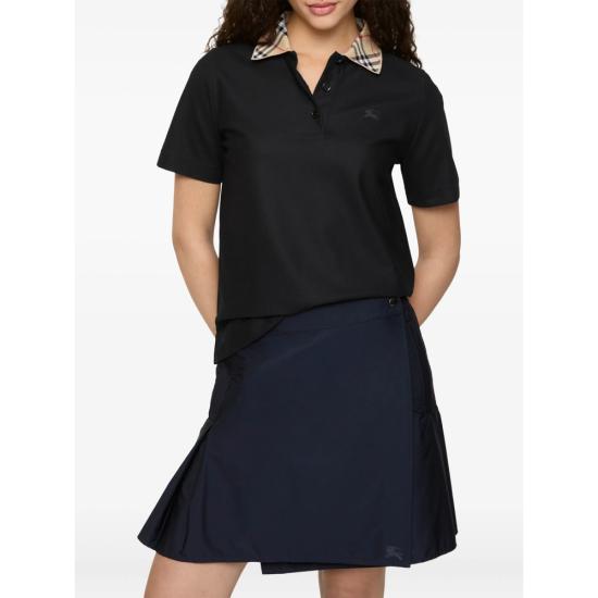 26SS 버버리 체크 칼라 코튼 폴로셔츠 8119392 IMOGEN CHK A1189 BLACK - BURBERRY