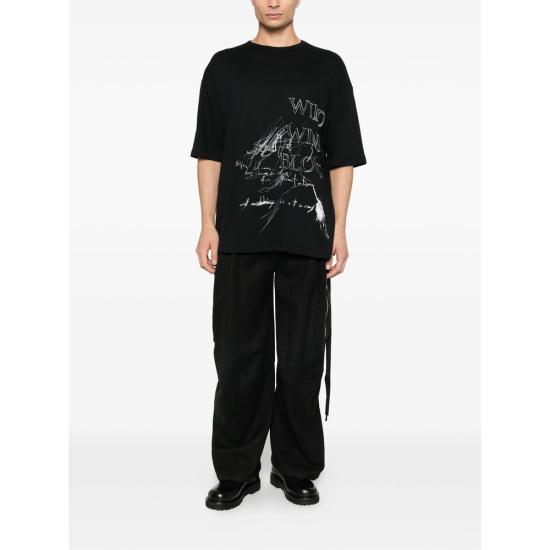 26SS 앤 드뮐미스터 반팔 티셔츠 B0013826 FA206 099 BLACK - ANN DEMEULEMEESTER