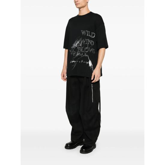 26SS 앤 드뮐미스터 반팔 티셔츠 B0013826 FA206 099 BLACK - ANN DEMEULEMEESTER