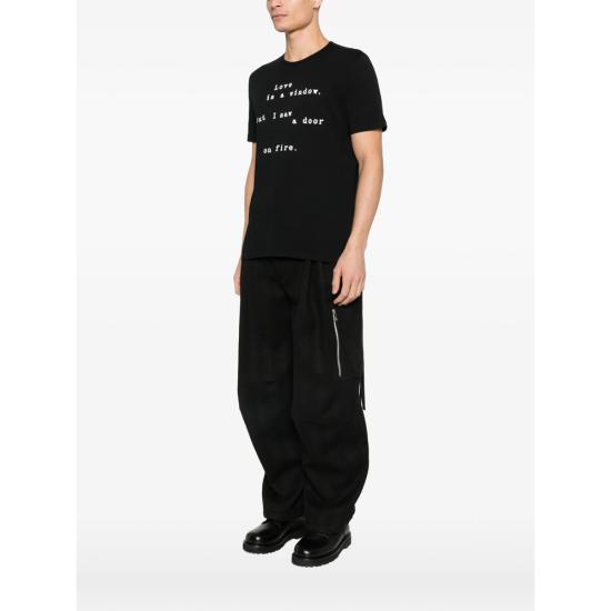 26SS 앤 드뮐미스터 반팔 티셔츠 B0013824 FA206 099 BLACK - ANN DEMEULEMEESTER