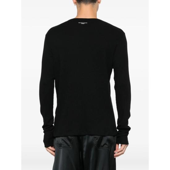 26SS 앤 드뮐미스터 긴팔 티셔츠 B0013821 FA659 099 BLACK - ANN DEMEULEMEESTER