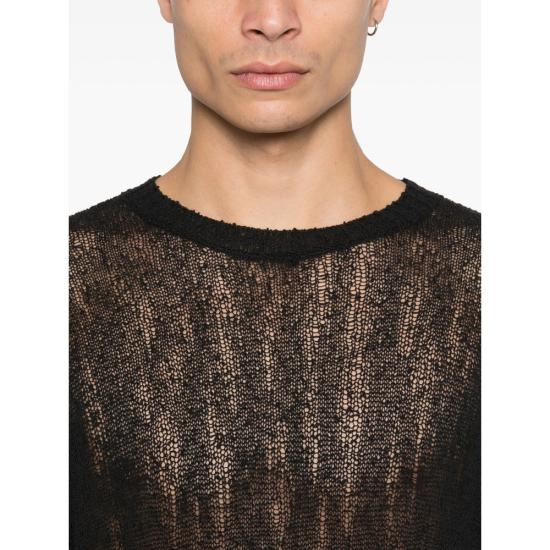 26SS 앤 드뮐미스터 스웨터 B0013750 KN084 099 BLACK - ANN DEMEULEMEESTER