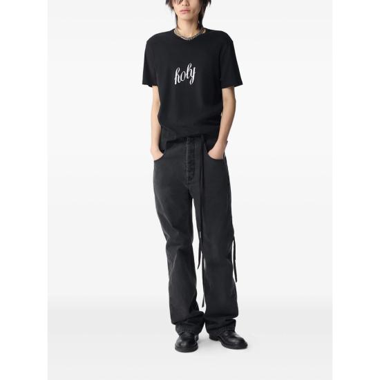 26SS 앤 드뮐미스터 반팔 티셔츠 B0012394 FA045 099 BLACK - ANN DEMEULEMEESTER