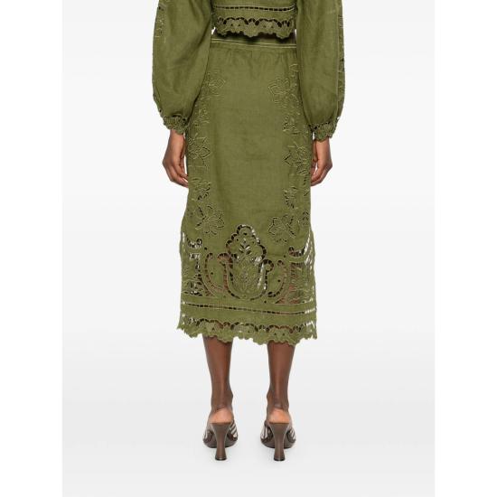 26SS 팜 리오 롱 스커트 344609 L0013 GREEN - FARM RIO