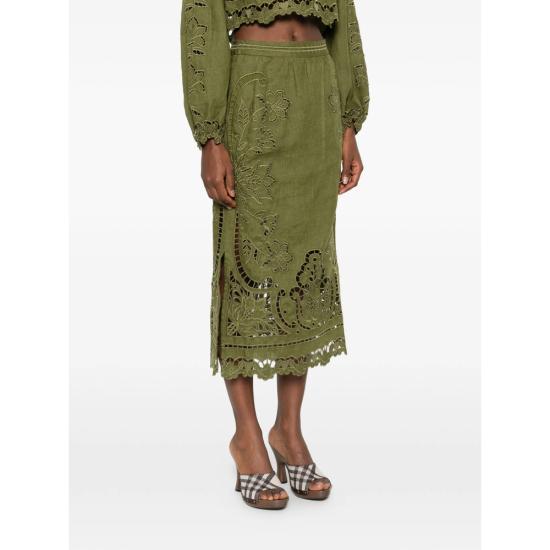 26SS 팜 리오 롱 스커트 344609 L0013 GREEN - FARM RIO