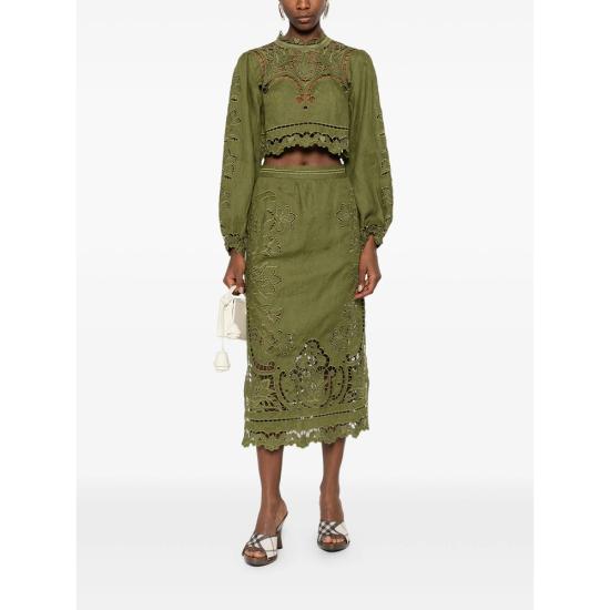 26SS 팜 리오 롱 스커트 344609 L0013 GREEN - FARM RIO