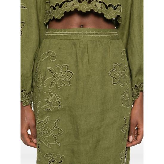 26SS 팜 리오 롱 스커트 344609 L0013 GREEN - FARM RIO