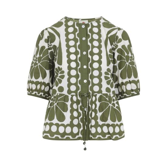 26SS 팜 리오 블라우스 344603 26083 WHITE GREEN