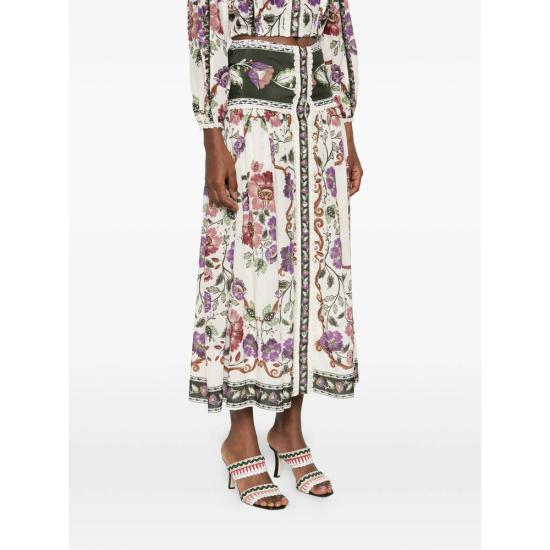 26SS 팜 리오 롱 스커트 344235 26091 NEUTRALS GREEN - FARM RIO