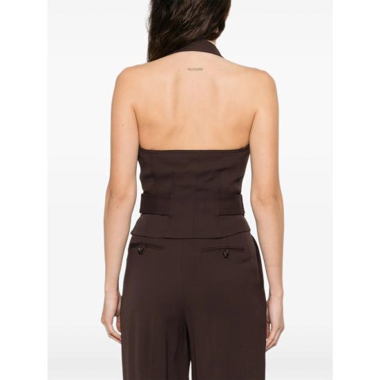 26SS 엘리자베타프랜치 민소매 티셔츠 GL00561E2 644 BROWN - ELISABETTA FRANCHI