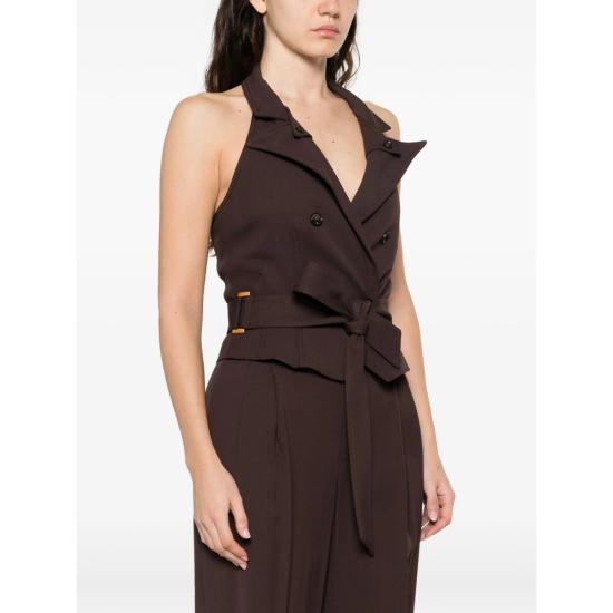 26SS 엘리자베타프랜치 민소매 티셔츠 GL00561E2 644 BROWN - ELISABETTA FRANCHI