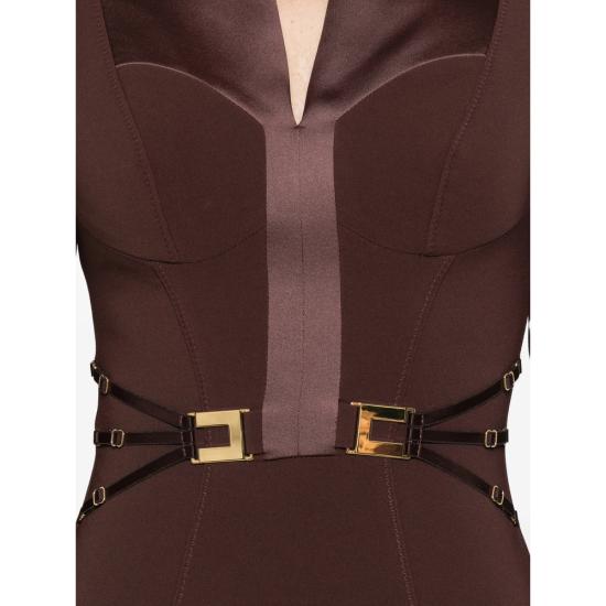 26SS 엘리자베타프랜치 숏 원피스 AB86961E2 644 BROWN - ELISABETTA FRANCHI