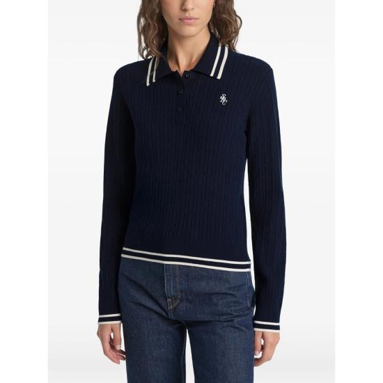 26SS 스포티앤리치 폴로 티셔츠 ST03761302BL1 DKNAE BLUE - SPORTY & RICH