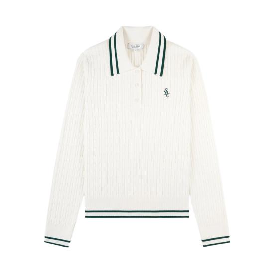 26SS 스포티앤리치 폴로 티셔츠 ST03761302WH ECRFO NEUTRALS