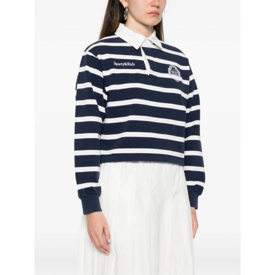 26SS 스포티앤리치 폴로 티셔츠 ST008611300BL DKNAW BLUE WHITE - SPORTY & RICH