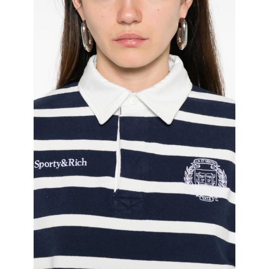 26SS 스포티앤리치 폴로 티셔츠 ST008611300BL DKNAW BLUE WHITE - SPORTY & RICH