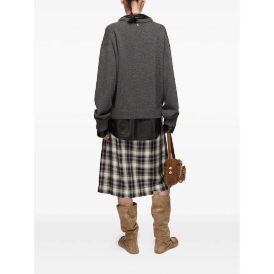 26SS 아크네 스튜디오 롱 스커트 AF0585 BLKGR BLACK GREEN - ACNE STUDIOS