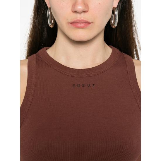 26SS 쉐르 민소매 티셔츠 TSH1605 DOLLY ACAJO BROWN - SOEUR