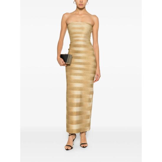 26SS 에르베레제 미디 원피스 HLO8551221 971 GOLD - HERVE LEGER