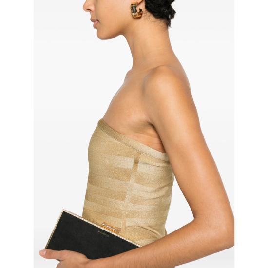 26SS 에르베레제 미디 원피스 HLO8551221 971 GOLD - HERVE LEGER