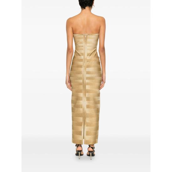 26SS 에르베레제 미디 원피스 HLO8551221 971 GOLD - HERVE LEGER