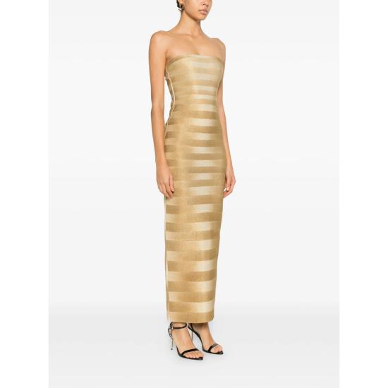 26SS 에르베레제 미디 원피스 HLO8551221 971 GOLD - HERVE LEGER