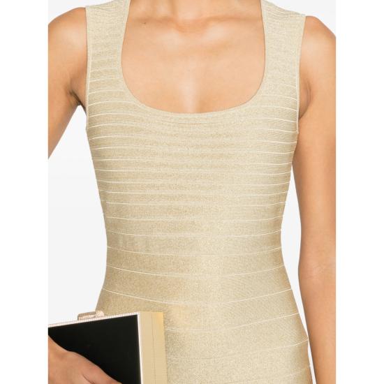 26SS 에르베레제 숏 원피스 HLM8552878 715 GOLD - HERVE LEGER