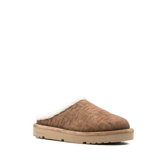 25FW 펜디 FF 스웨이드 시어링 사보 샌들 ASA1 7D1823 F0C23 BROWN - FENDI