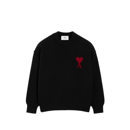 26SS 아미 빅 하트 울 크루넥 스웨터 UKS838 018 009 BLACK