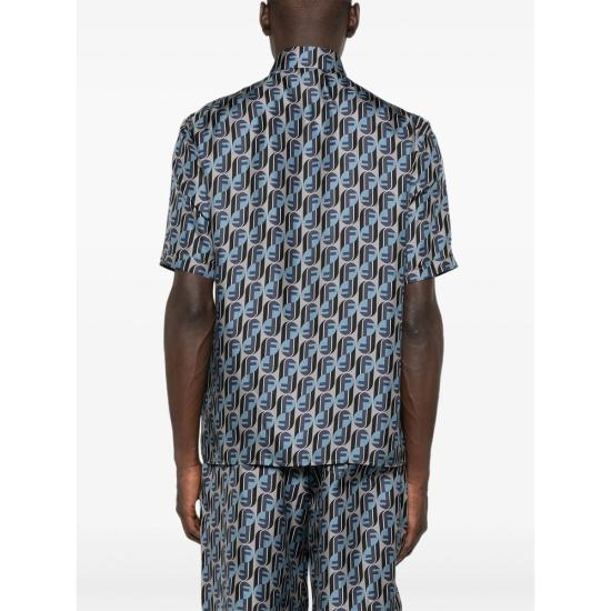 25FW 펜디 반팔 셔츠 AVDB FS0795 F1TRQ GREY BLUE - FENDI