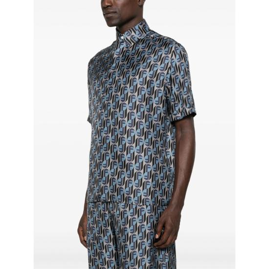 25FW 펜디 반팔 셔츠 AVDB FS0795 F1TRQ GREY BLUE - FENDI