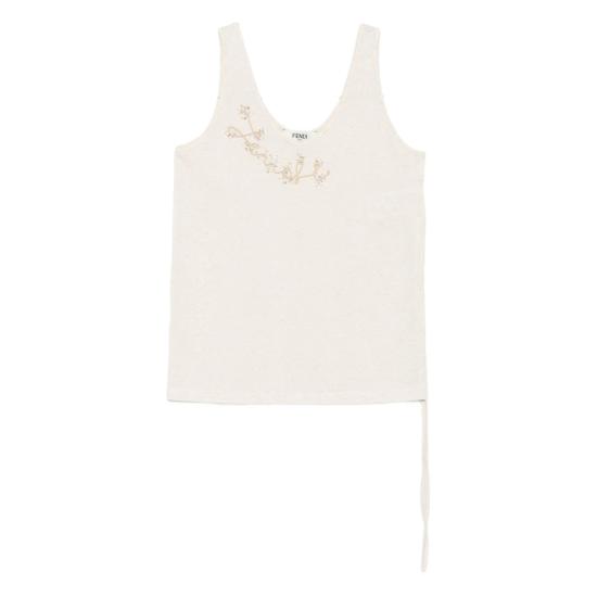 25FW 펜디 민소매 티셔츠 ASMH FS9735 F1SAZ NEUTRALS