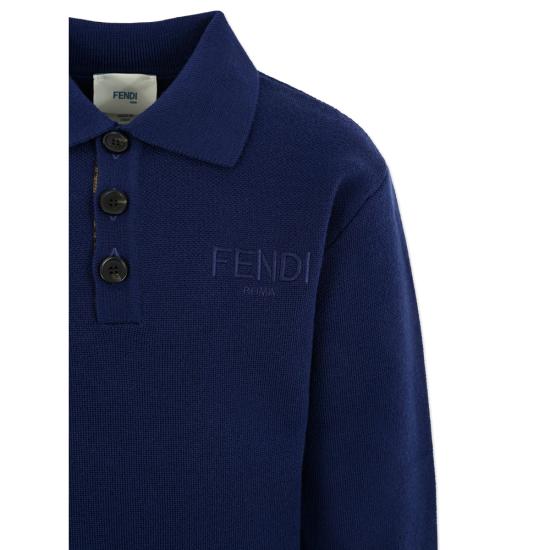 25FW [키즈] 펜디 폴로 셔츠 AUKU JMG128 F1I11 BLUE - FENDI