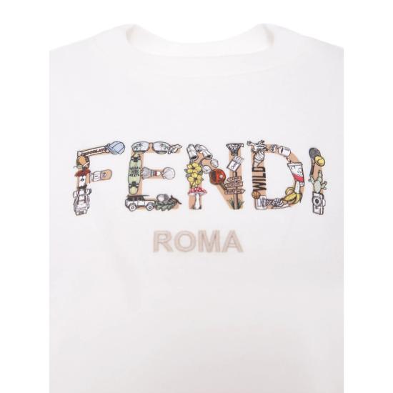 25FW [키즈] 펜디 티셔츠 7AJ JMI487 F0TU9 WHITE - FENDI