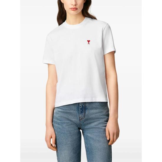 26SS 아미 반팔 티셔츠 BFUTS035 724 100 WHITE - AMI