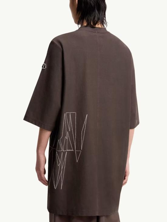 26SS 릭오웬스 몽클레어 반팔 티셔츠 MU01F8C04 89B7R256 Brown - RICK OWENS MONCLER