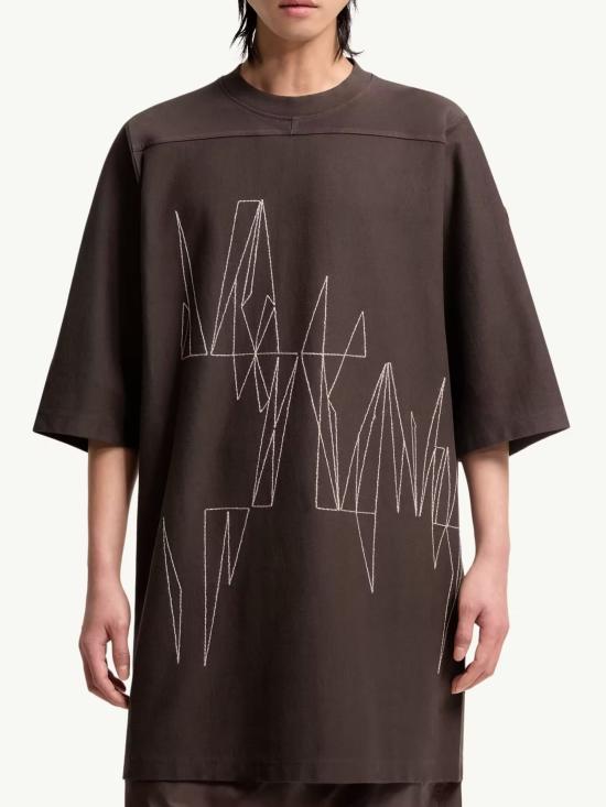 26SS 릭오웬스 몽클레어 반팔 티셔츠 MU01F8C04 89B7R256 Brown - RICK OWENS MONCLER