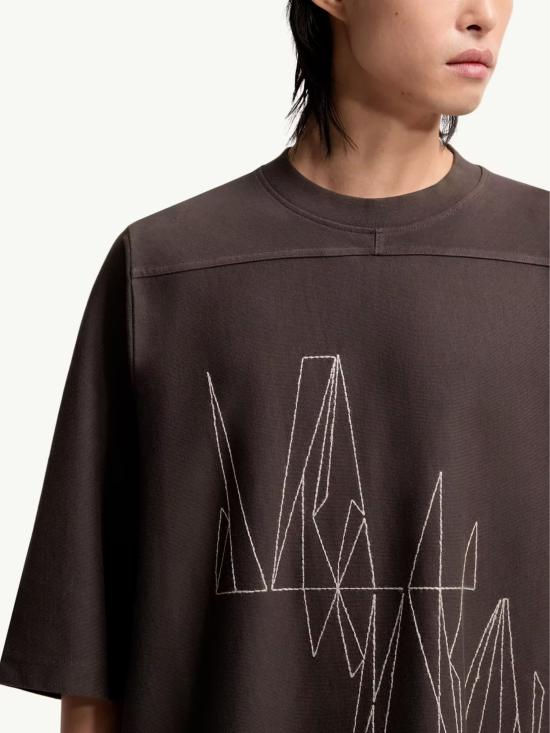 26SS 릭오웬스 몽클레어 반팔 티셔츠 MU01F8C04 89B7R256 Brown - RICK OWENS MONCLER