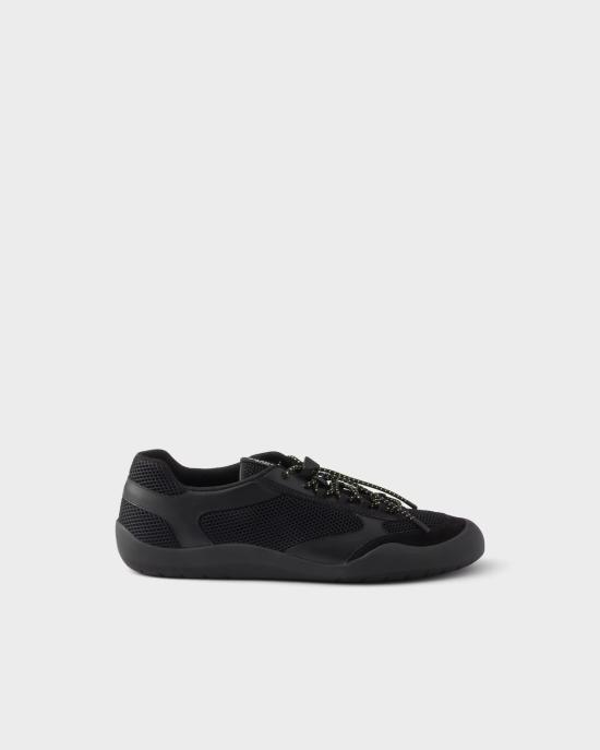 26SS 프라다 스피드락 레더 앤 메쉬 패브릭 스니커즈 2EE4683ZM0F0002 F G000 Black