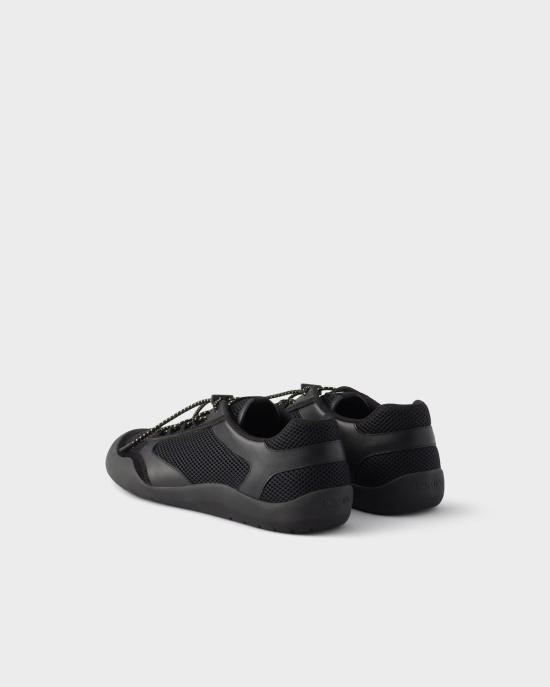 26SS 프라다 스피드락 레더 앤 메쉬 패브릭 스니커즈 2EE4683ZM0F0002 F G000 Black - PRADA