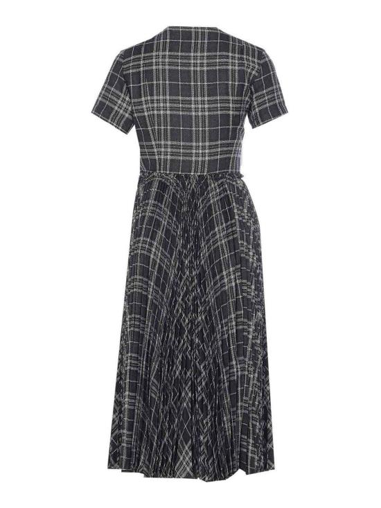 25FW 버버리 체크 울 블랜드킬트 미디 드레스 8116016 Grey - BURBERRY