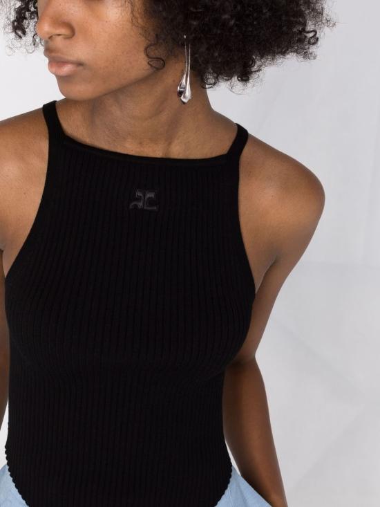 26SS 쿠레쥬 민소매 티셔츠 123MTO042FI0001 9999 Black - COURREGES