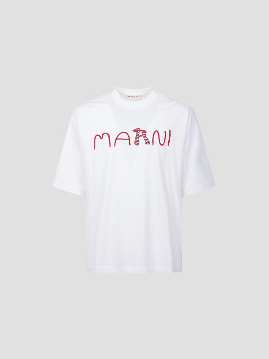 26SS 마르니 반팔 티셔츠 HUMU0223S2USCY86 LOW01 LILY WHITE