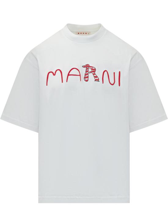 26SS 마르니 반팔 티셔츠 HUMU0223S2USCY86 LOW01 LILY WHITE