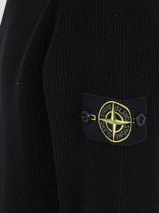 26SS 스톤 아일랜드 립드 소프트 오가닉 코튼 레귤러 핏 크루넥 스웨터 L1S155100154S00D8 V0029 BLACK - STONE ISLAND