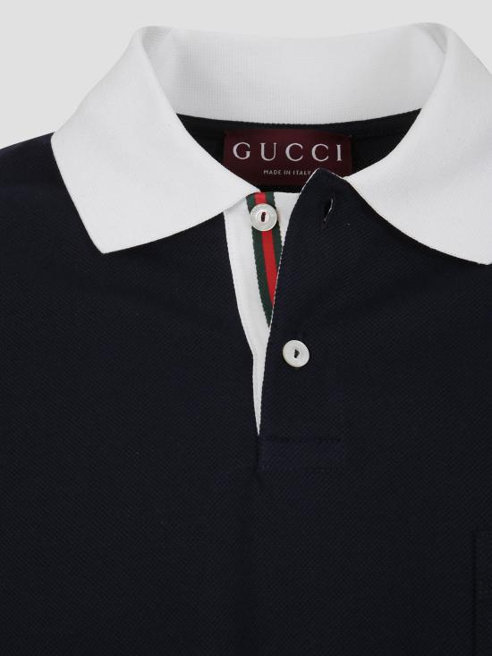 26SS 구찌 스트레치 코튼 피케 폴로 셔츠 854632XJHOG 4002 NIGHT SKY - GUCCI