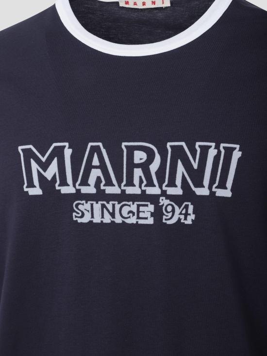 26SS 마르니 반팔 티셔츠 HUMU0198MPUSCY91 LOB99 BLUBLACK - MARNI