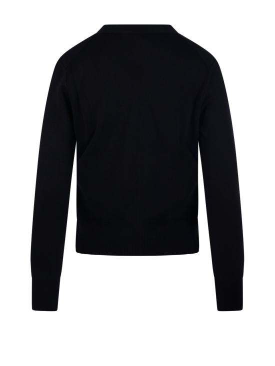 26SS 아미 ADC 스몰 하트 로고 V넥 가디건 FKC374 001 009 BLACK RED - AMI