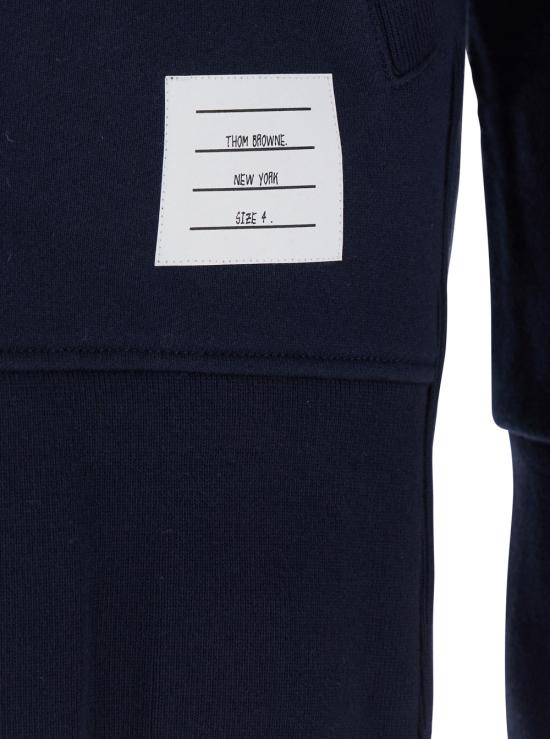 26SS 톰브라운 클래식 루프백 4바 풀 지퍼 후디 MJT022H00535461 Blu - THOM BROWNE