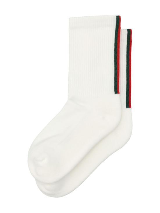  [키즈] 구찌 발목 양말 802752 4KACK9066 White dark green - GUCCI